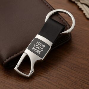 Leatherite Opener Keychains Black - M1