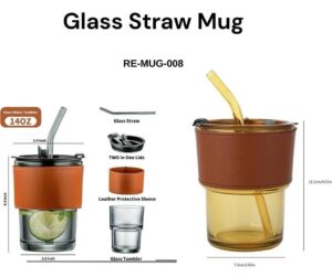 Glass Straw Mug