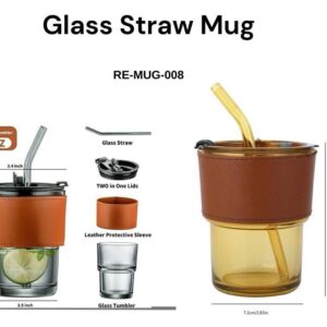 Glass Straw Mug